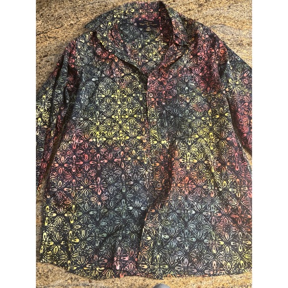 Pete‎ Huntington Bali Hawaiian Floral Shirt 2XL Long Sleeve Colorful Vacation - Picture 2 of 12